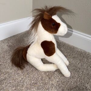 Douglas Oakley 14” Horse Plush Lying Down Brown Paint/Pinto Red Tag #1838.1